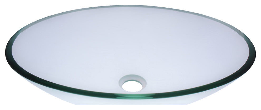 Ovale Clear Tempered Glass Vessel Bathroom Sink