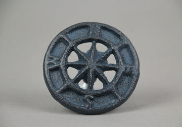 Set of 12 Dark Blue Cast Iron Cabinet Hardware Knobs Compass Rose Drawer Pulls