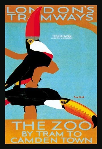 The London Zoo: South American Toucans - Framed Paper Poster 20" x 30"