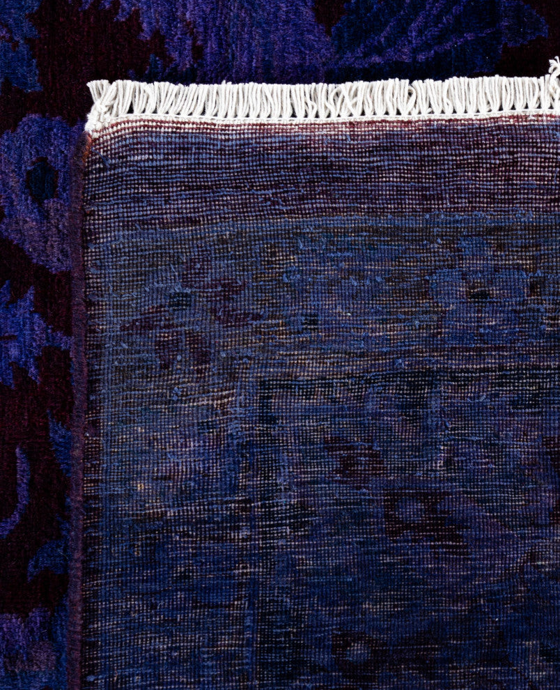 Overdyed One-of-a-Kind Hand-Knotted Area Rug Purple, 9' 1" x 12' 0"