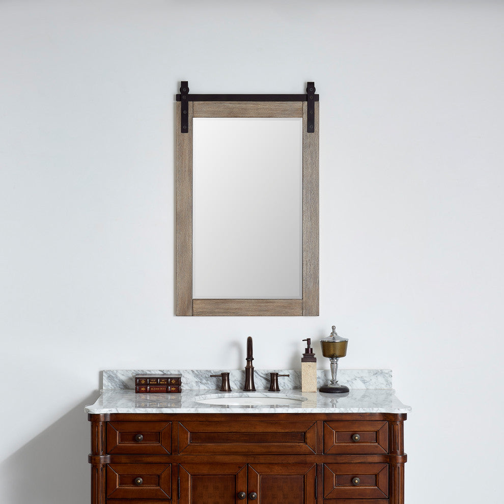 Cortes Rectangular Wall Mount Mirror, Classical Grey, 24"