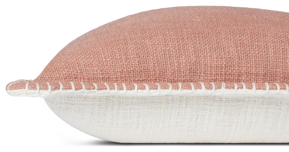 Loloi PLL0109 Pink 13'' x 21'' Cover, Down Pillow