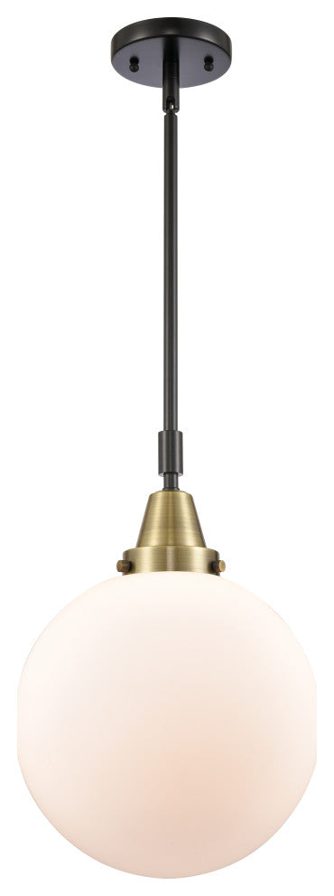 INNOVATIONS LIGHTING 447-1S-SN-G201-10-LED Beacon Mini Pendant, Black Antique Br