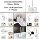 Diamond Bathroom Accessory Set 4-Pieces White