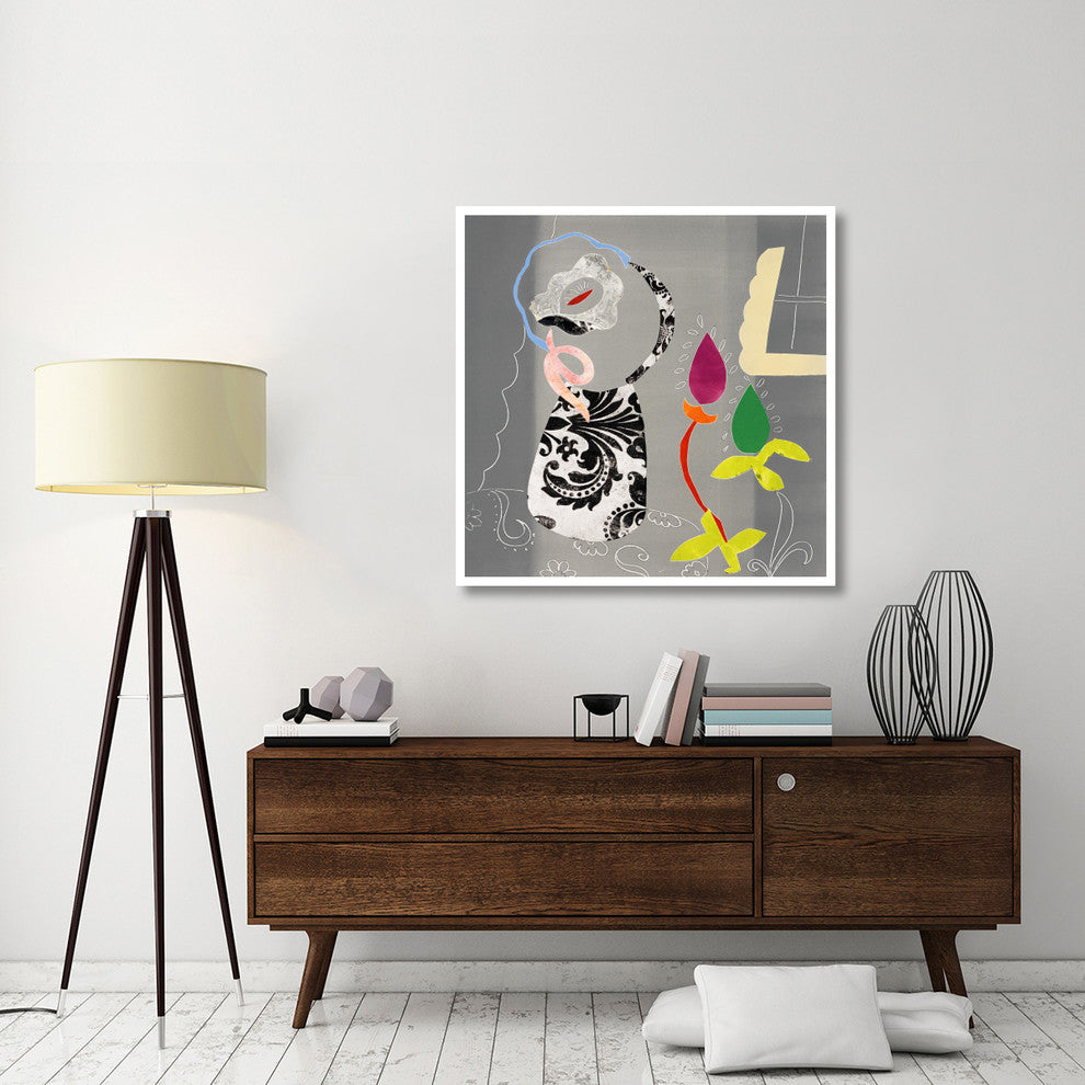 "Still Life with Damask Vase" Digital Paper Print by Joan Elan Davis, 42"x42"