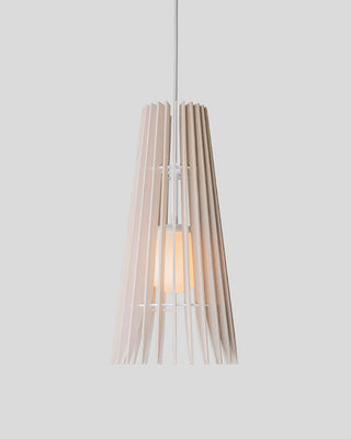 Lex 19 Pendant, White Washed Oak, White Accents, Candelabra E12 Socket