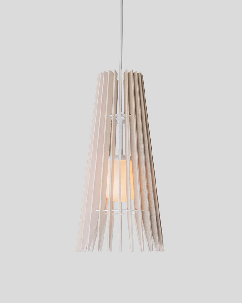 Lex 19 Pendant, White Washed Oak, White Accents, Candelabra E12 Socket