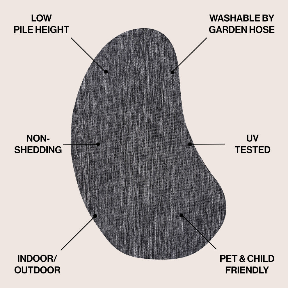Evan Modern Rustic Organic Curve Indoor/Outdoor Shaped Area Rug