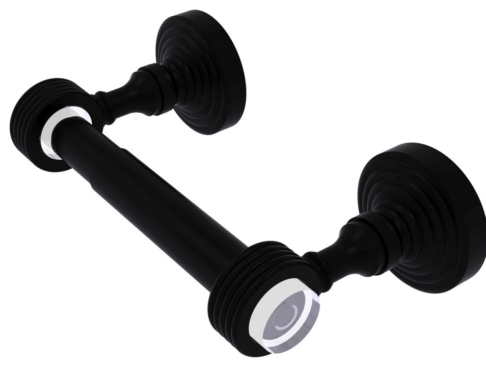 Pacific Grove 2-Post Toilet Paper Holder with Groovy Accents, Matte Black