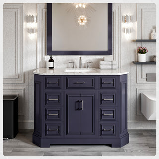 Eviva Glory Bathroom Vanity (Backsplash isn't included), Dark Grey, 48"