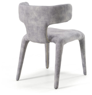 Modrest Saehee Modern Grey-Blue Velvet Dining Chair