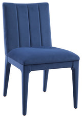 Brianne Wood Navy Blue Armless Dining Chair