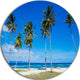 Bright And Clear Tropical Beach, Seascape Round Wall Art, 36"