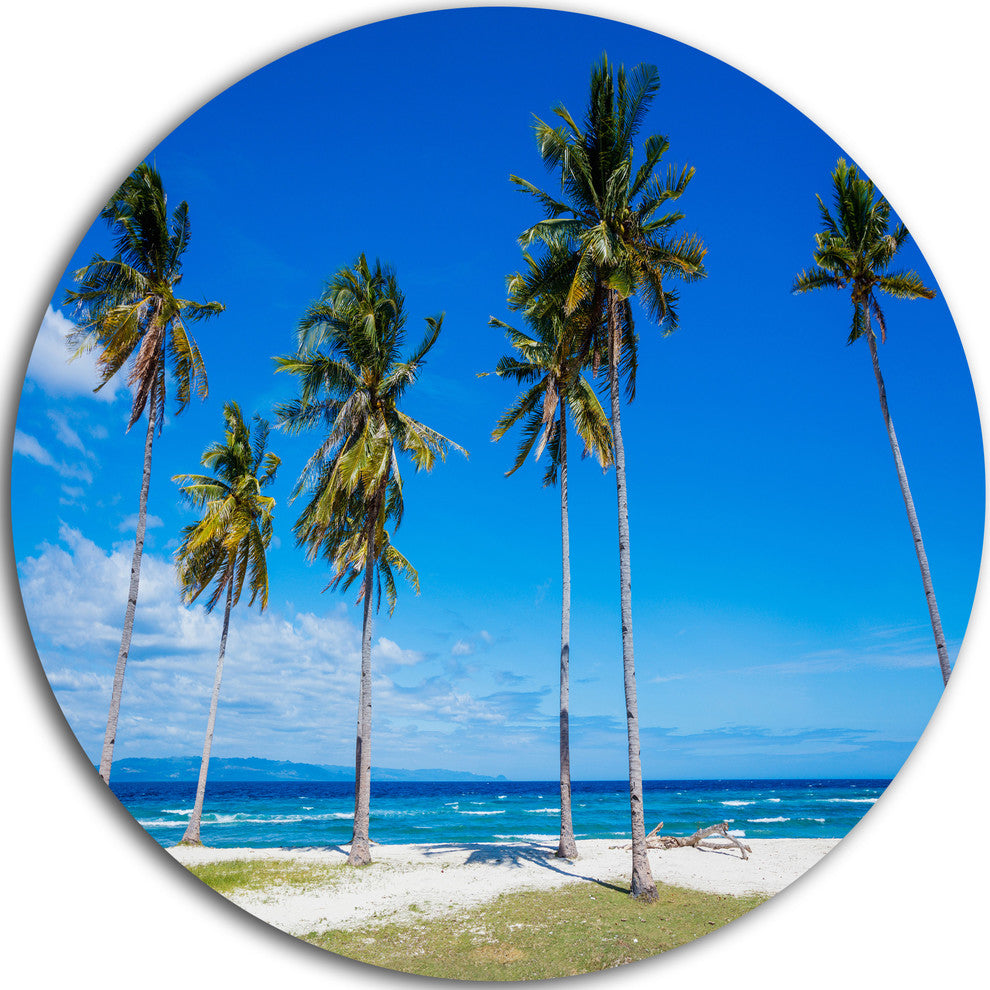 Bright And Clear Tropical Beach, Seascape Round Wall Art, 36"