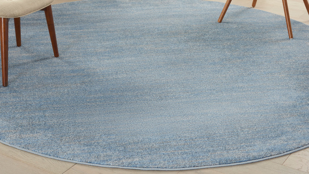 Nourison Essentials 8' x Round Blue/Grey Outdoor Area Rug