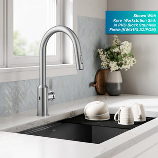 Oletto Touchless Sensor Pulldown Single Handle Kitchen Faucet, Spot Free Stainless Steel