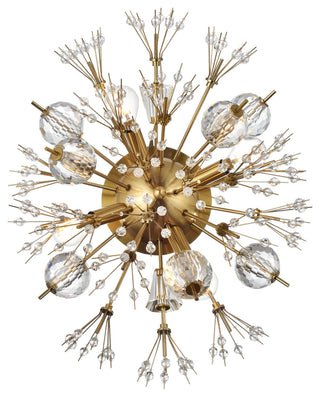 Victor 19" Crystal Starburst Wall Sconce, Gold