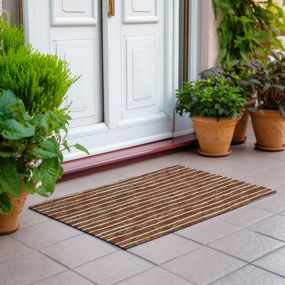 Indoor/Outdoor Laidley LA1 Paprika Machine Washable 1'8" x 2'6" Rug