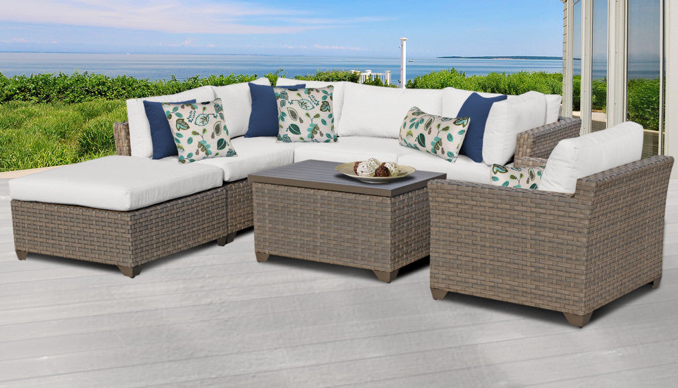 Monterey 7 Piece Outdoor Wicker Patio Furniture Set 07d