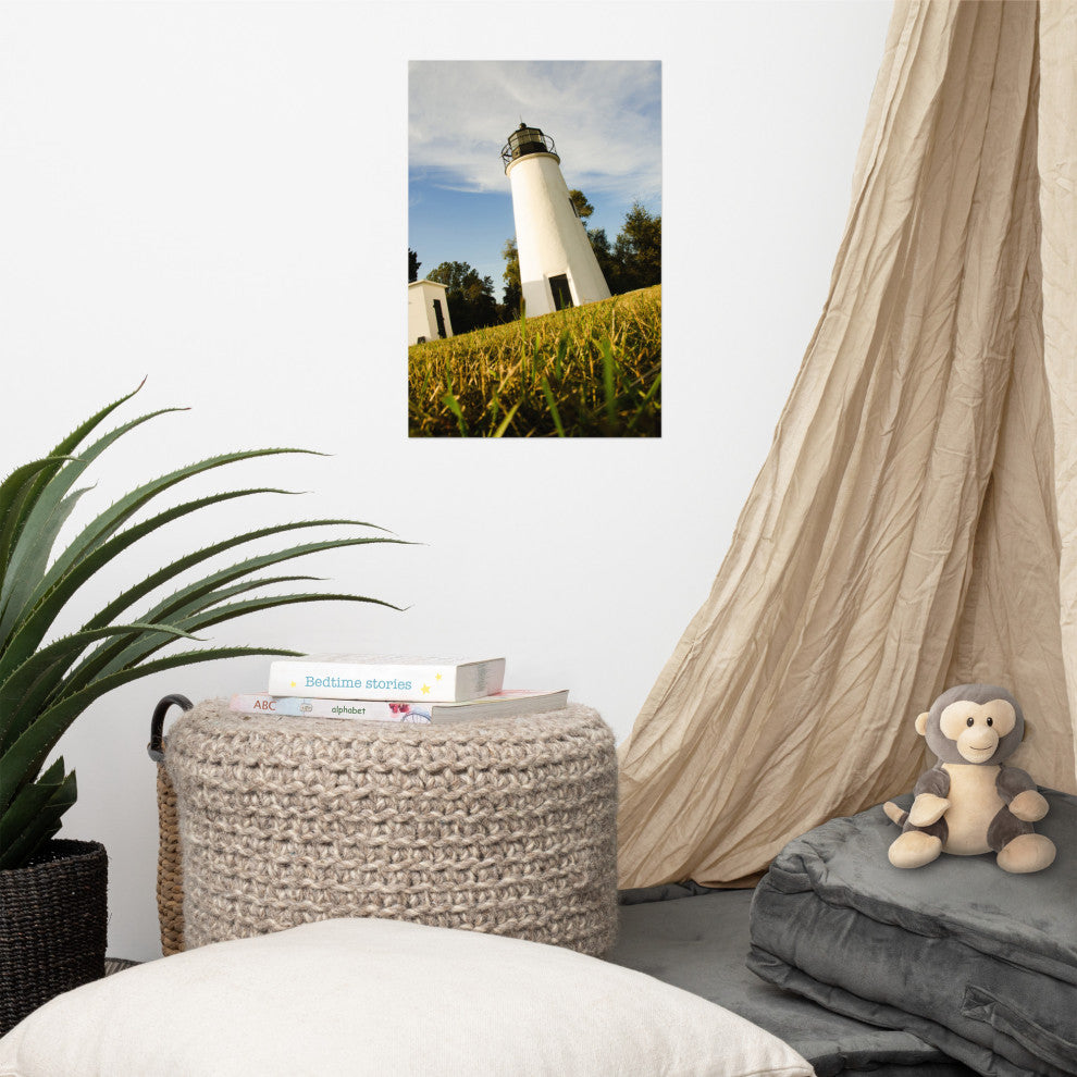Turkey Point Lighthouse Landscape Photo Unframed Wall Art Print, 12" X 18"