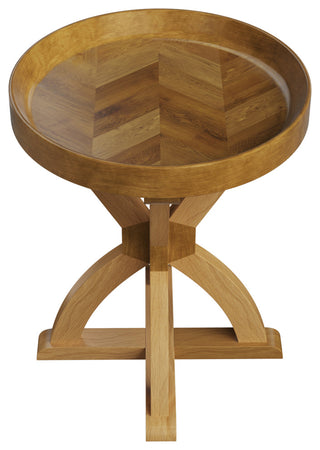 Side Table Mango Wood Pedestal Table for Couch, Loveseat, Entryway, or Bed