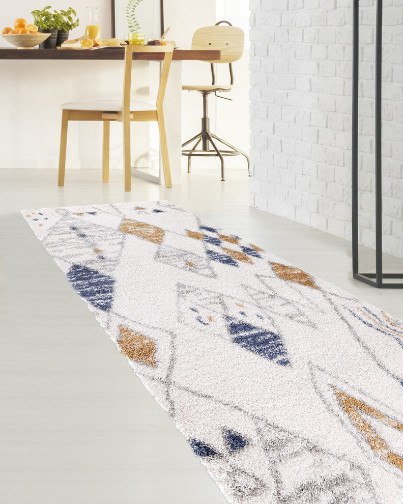 Noori Rug Shag Nolan Ivory/Gold Runner