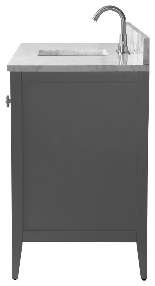 Vanity Art Freestanding Vanity, Cashmere Gray, 60", Single Sink, Brushed Nickel