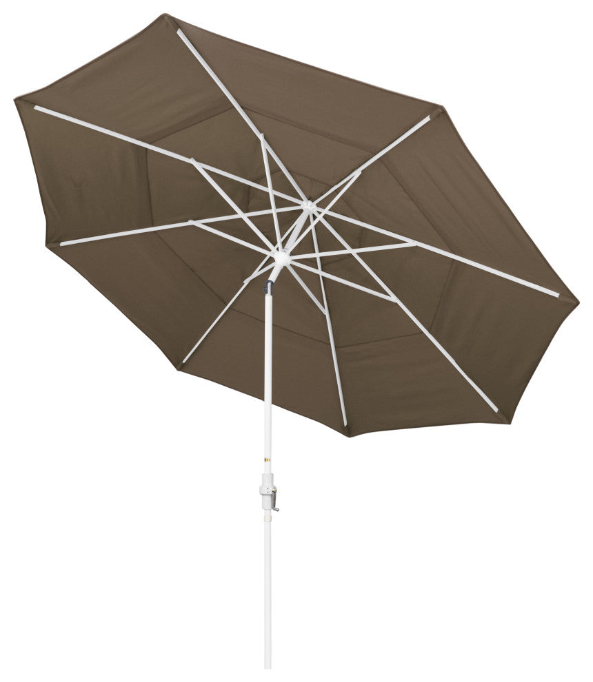 11' Aluminum Umbrella Collar Tilt Matted White, Cocoa