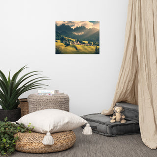 Sun Rays and Santa Maddalena Landscape Photo Loose Wall Art Prints, 18" X 24"