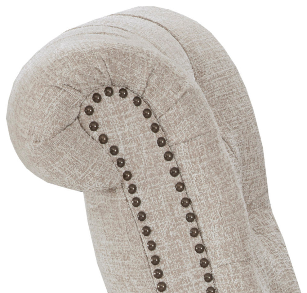 Aidan Rolled Back Push Back Recliner Accent Chair, Cream