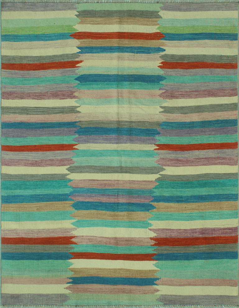 Winchester Kilim Talib Blue/Purple Rug, 5'2x6'4