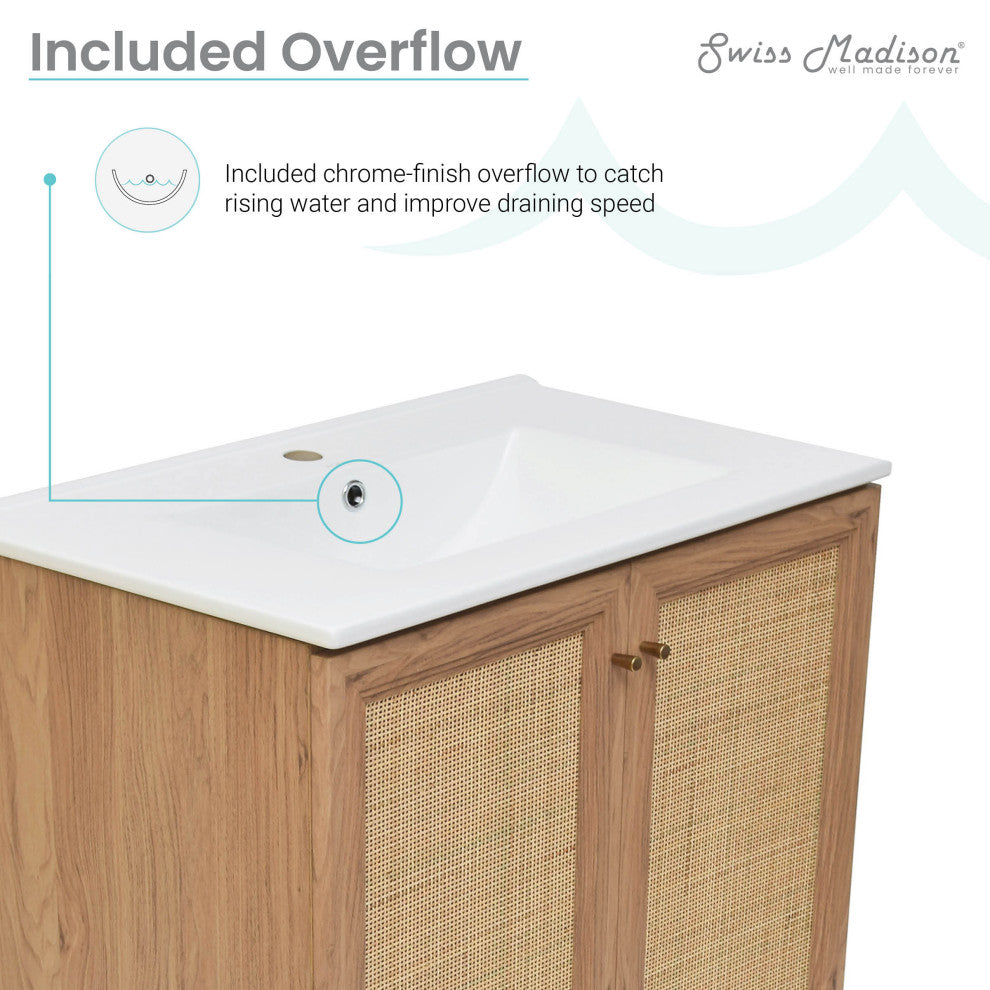 Classe 30" Bathroom Vanity, Oak