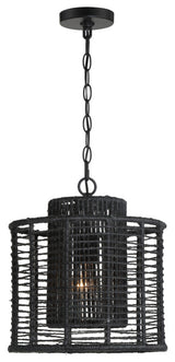 Jayna One Light Pendant in Matte Black