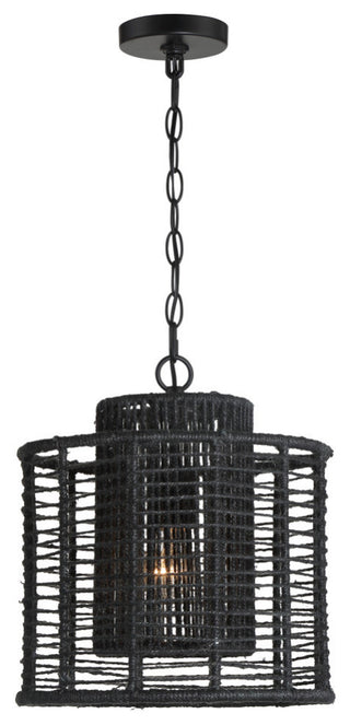 Jayna One Light Pendant in Matte Black