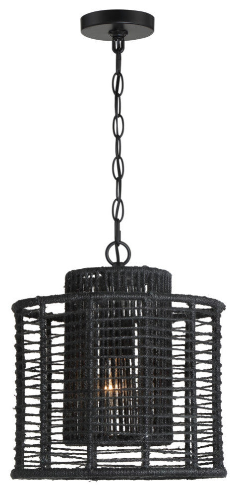 Jayna One Light Pendant in Matte Black