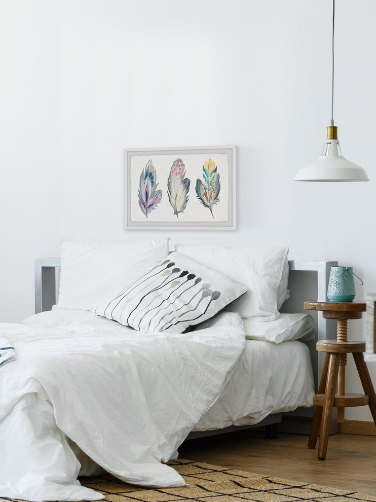 "Stylish Feathers" Framed Painting Print, 12"x8"