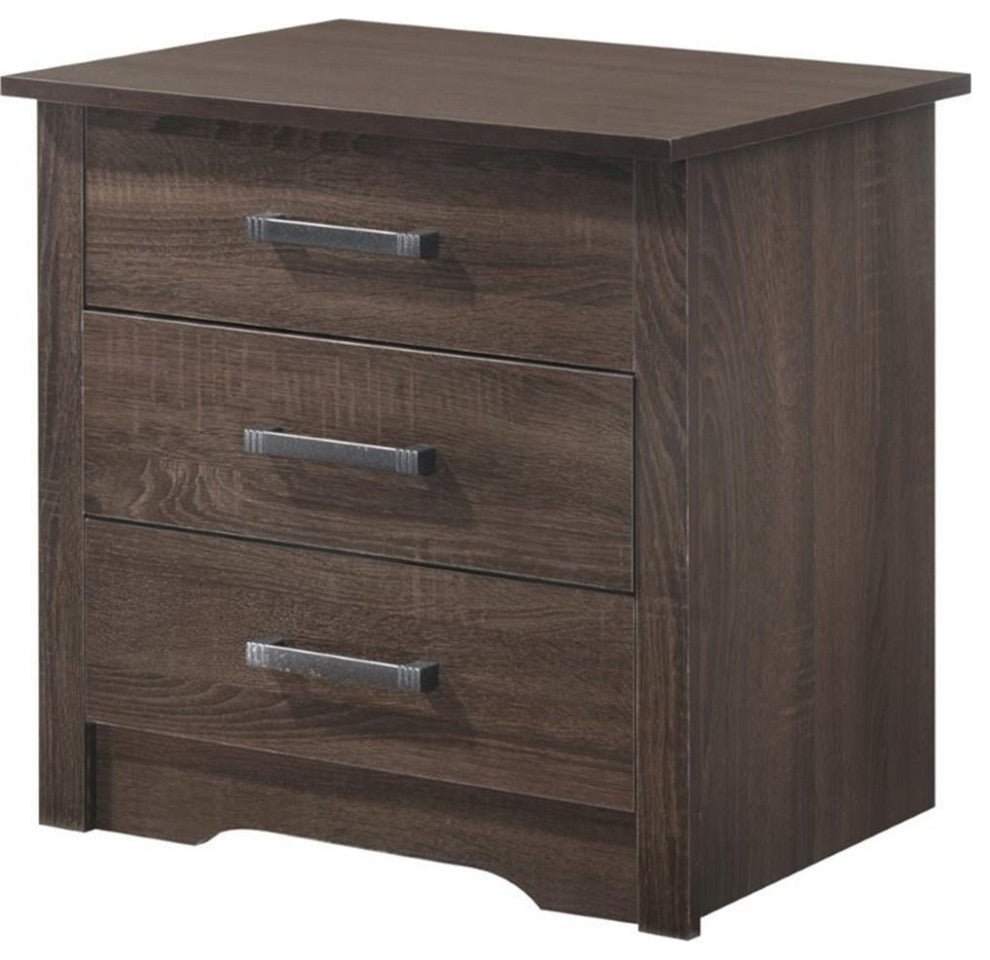 Glory Furniture Hudson 3 Drawer RTA Nightstand in Wenge