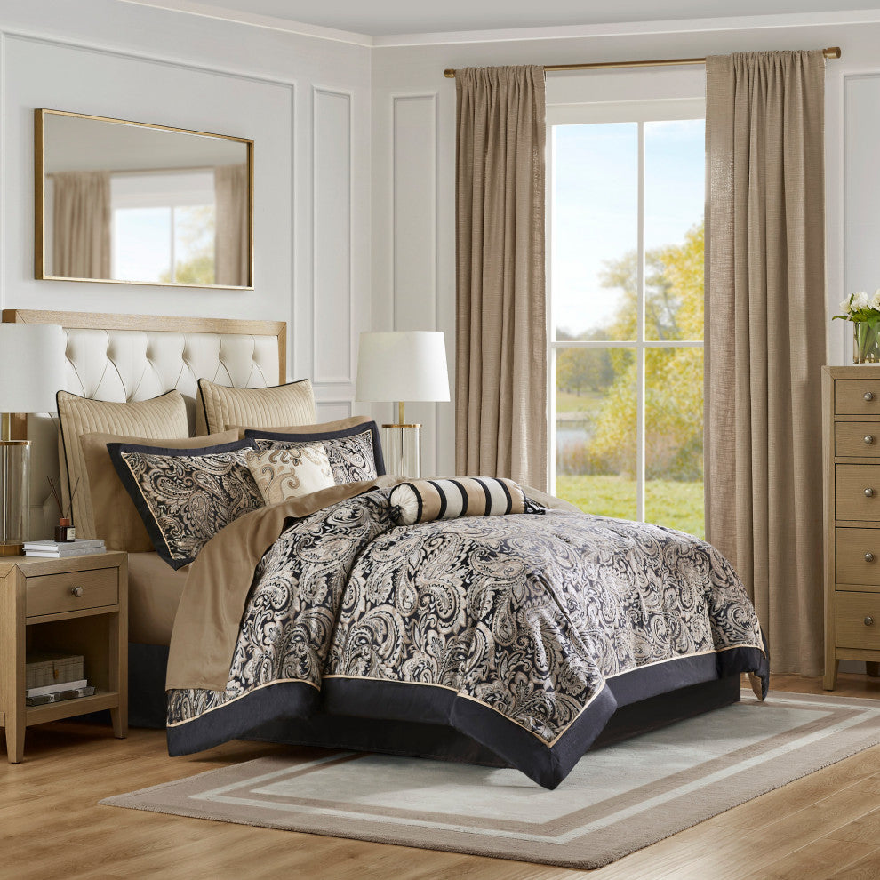 Madison Park Jacquard 12-Piece Comforter Set, King