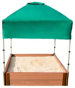 Two Inch Series 4ft.x4ft.x11" Composite Square Sandbox Kit With Canopy/Cover