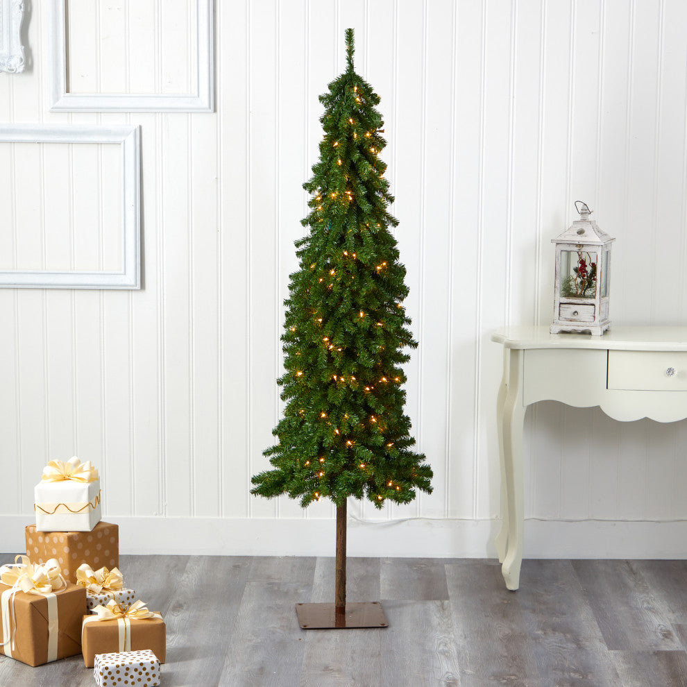 6' Alpine Artificial Christmas Tree With 200 Lights and 580 Bendable Branches