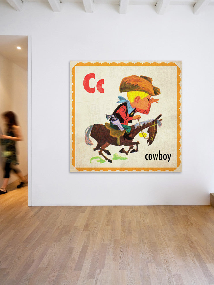 "Cowboy" Painting Print on Canvas by Curtis