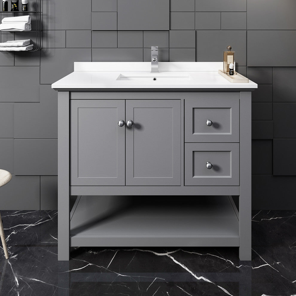 Fresca Manchester 40" Gray Cabinet With Top and Sink