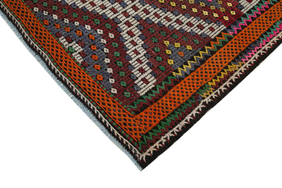 Rug N Carpet - Hand-knotted Turkish 6' 4'' x 11' 11'' Vintage Wool Kilim Rug