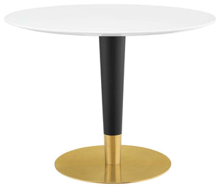 Zinque 40" Dining Table, Gold White
