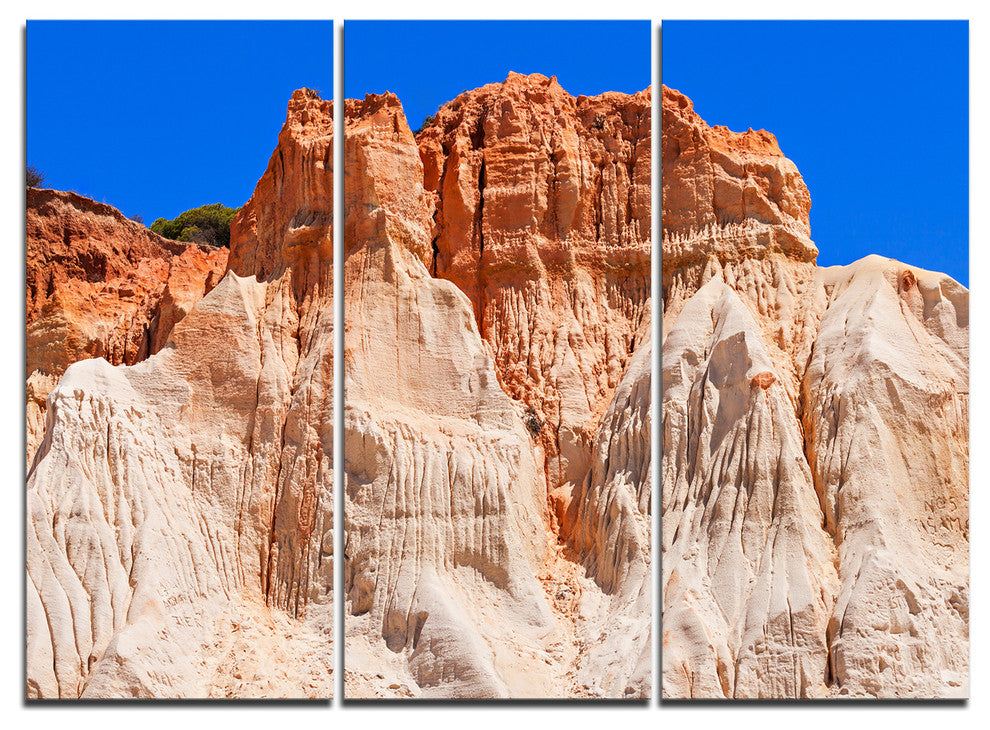 "Algarve Beach in Portugal" Art Print Canvas, 3 Panels, 36"x28"