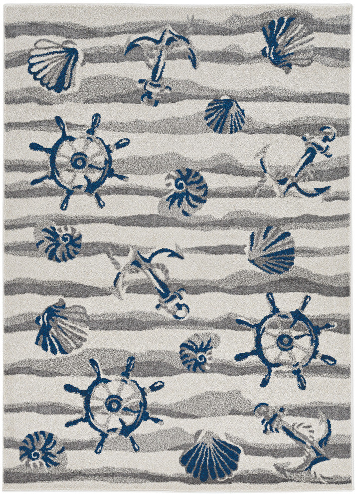 KAS Lucia 2775 Ivory Seashore Area Rug, 6'7"x9'6"