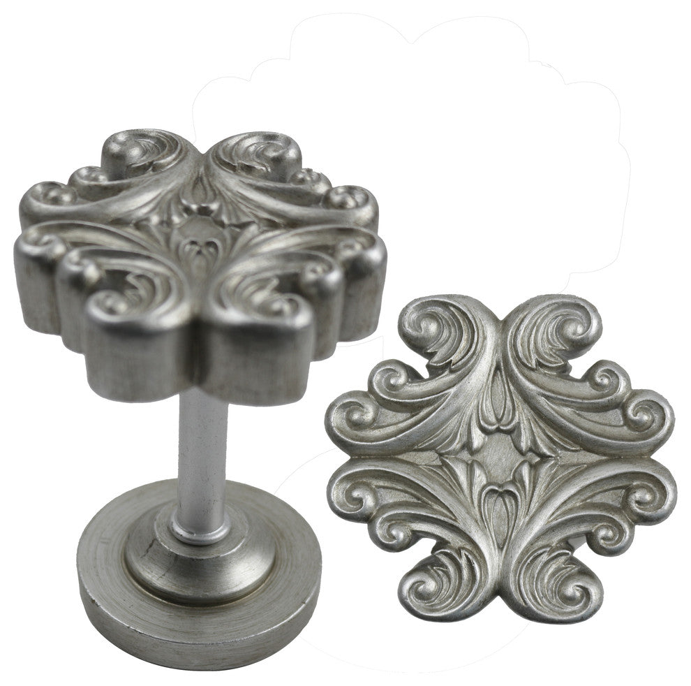 Urbanest Acanthus Medallion Drapery Holdback, Pewter, Set of 2