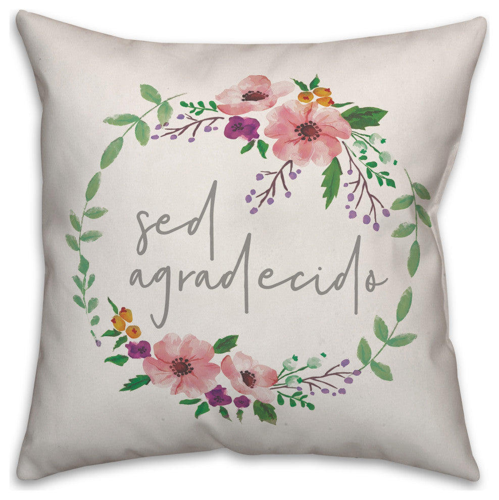 Estar Agradecido 18x18 Spun Poly Pillow