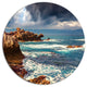 Volcanic Beach Stormy Weather, Seashore Art Round Wall Art, 23"