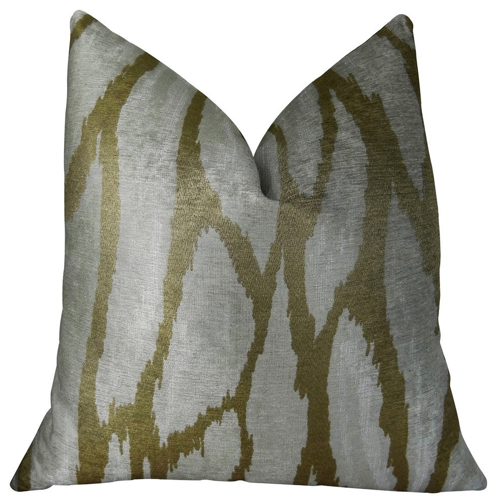 Kailua Branch Taupe Ivory Handmade Luxury Pillow, 20"x36" King